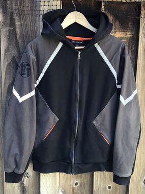 Linus Tech Tips LTT Full Zip Hoodie Jacket Black Gray Reflective Mens Medium